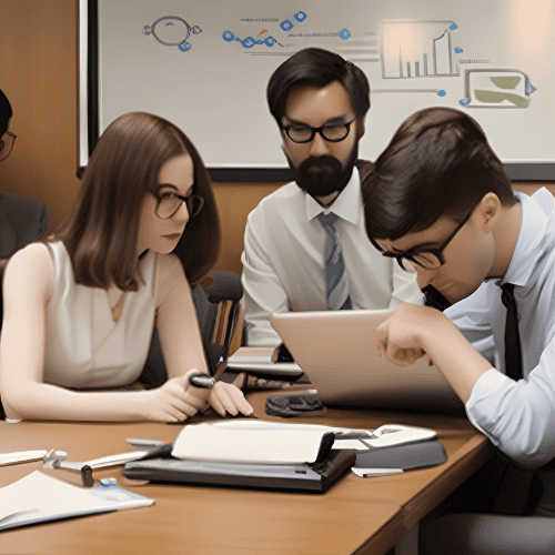 A team working on a SEO strategy